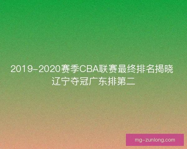 2019-2020赛季CBA联赛最终排名揭晓 辽宁夺冠广东排第二