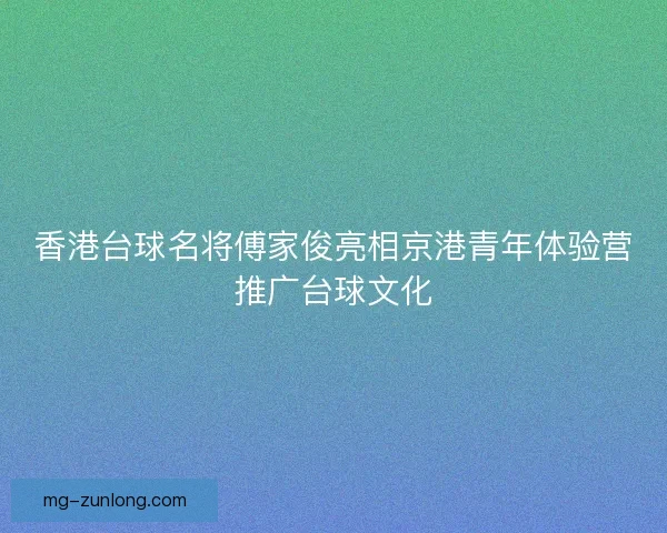 香港台球名将傅家俊亮相京港青年体验营推广台球文化