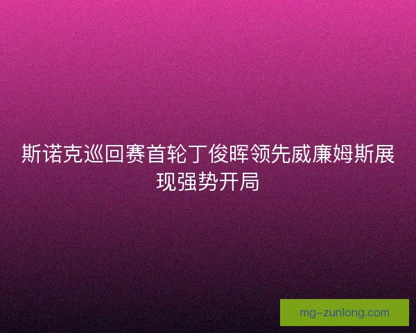 斯诺克巡回赛首轮丁俊晖领先威廉姆斯展现强势开局