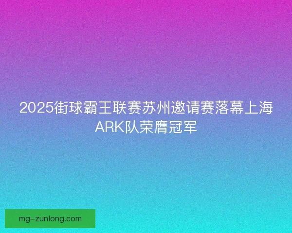 2025街球霸王联赛苏州邀请赛落幕上海ARK队荣膺冠军